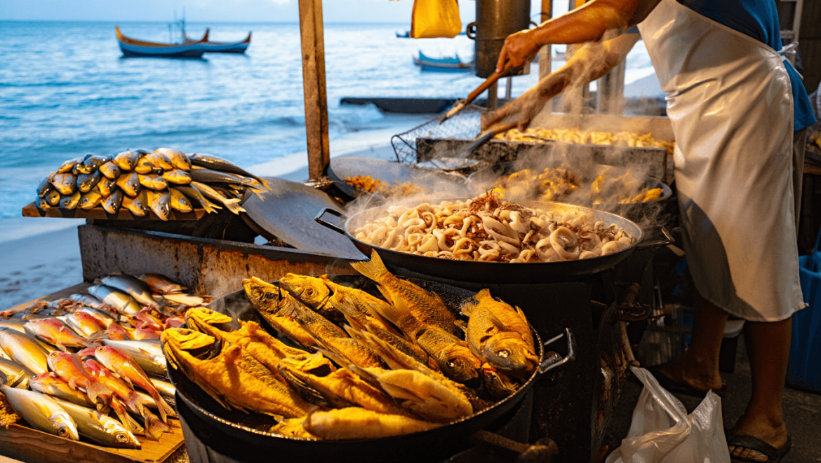 
							Terangganu, Malaysia – Deep-Frying Seafood Goodness (at ‘Warung Pok Nong’)													
