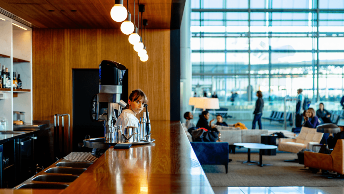 3 things to know about a new lounge type you can access with Priority Pass — complete with robot bartender