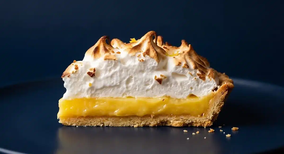 Tranche de cassava pie sur une assiette avec condiments