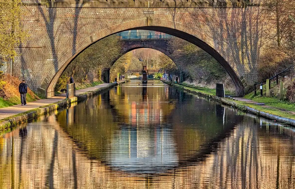 Quais du Gas Street Basin et canal animés de Birmingham en journée