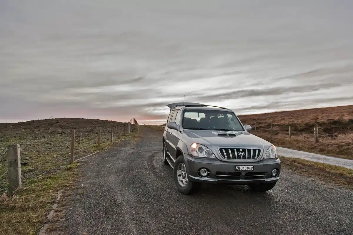 Voiture sur une route ouverte du bush australien